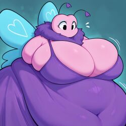 1girls ai ai_generated antennae_(anatomy) anthro big_belly big_breasts breasts bug butterfly butterfly_wings chubby chubby_female clothed clothing dandy's_world dandys_world dress fat fat_female fat_fetish female female_focus female_only flutter_(dandy's_world) giant_belly giant_breasts hyper_belly hyper_breasts insect_girl insect_wings insects morbidly_obese morbidly_obese_anthro morbidly_obese_female movement_lines neck_fur no_arms obese obese_anthro obese_female overweight overweight_female roblox roblox_game soft_belly