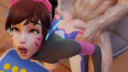 3d 3d_(artwork) bewyx big_ass bodysuit breasts_out cowgirl_position d.va d.va_(fortnite) d.va_(overwatch_2_suit) fortnite highres light-skinned_female light-skinned_male light_skin medium_breasts open_mouth overwatch overwatch_2 paid_reward_available ponytail reverse_cowgirl_position seated_reverse_cowgirl_position sitting_on_lap sitting_on_person tagme