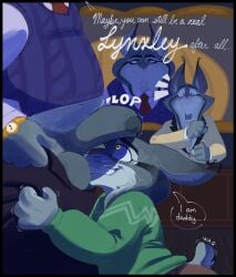 absurd_res anthro balls biped blue_eyes clock disney duo erection father_(lore) father_and_child_(lore) father_and_son_(lore) felid feline foreskin fur gay genitals glans hi_res humanoid_genitalia humanoid_penis incest_(lore) lynx male male/male mammal milton_lynxley orange_body orange_fur parent_(lore) parent_and_child_(lore) parent_and_son_(lore) pawbert_lynxley penis pink_nose pupils side_view son_(lore) sushiamazing teeth text watch whiskers wristwatch yellow_eyes zootopia