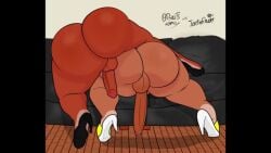 2futas animated bbwts_(comic) couch dark-skinned_futa futa_only futanari high_heels joetheflower original_character original_characters penis tagme twerking video