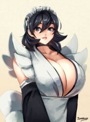 1girls breasts cleavage female female_only huge_breasts iroha junkpuyo looking_at_viewer maid samurai_shodown solo