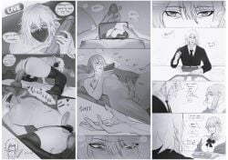 anal anal_orgasm anal_sex balls balls_deep blush boy breasts bulge comic comic_page cum cumming cursoulla cute dildo english_text female/male female_focus female_masturbation flower_in_hair futa_focus futanari girl gray_hair greyscale handjob high_resolution highres kaine_(nier) large_breasts large_penis livestream long_hair looking_at_viewer low-angle_view lucsorola lying lying_on_bed male/female male_focus male_masturbation male_penetrated mask masked_male masturbation medium_hair multiple_views muscular nier nier_(character) nier_(series) nier_replicant nipples object_insertion orgasm phone pov riding riding_dildo school_uniform sequence sex_toy simple_background solo squatting straight streamer streaming suit sweat teacher_and_student teasing text thighhighs thighs thong thong_aside toy tummy_bulge uncircumcised voluptuous watching white_hair