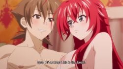 1boy 2d 2d_animation ahoge animated assertive_female audible_speech big_breasts big_penis blue_eyes blurry breasts brown_hair christmas couple erection female handjob high_school_dxd highres hyoudou_issei japanese_audio kiss kissing large_breasts large_penis long_hair longer_than_30_seconds maplestar navel nipples paid_reward_available penis red_hair rias_gremory short_hair short_video shorter_than_one_minute smile sound stomach straight tagme talking teasing testicles very_long_hair video