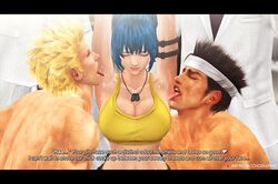 1girls 3d 4boys akira_yuki armpit armpit_fetish armpit_lick armpit_licking armpit_sniffing armpits blonde_hair blue_hair breasts brown_hair chobixpho cleavage crossover dialogue dog_tags eyes_closed female hands_up headband jacky_bryant king_of_fighters large_breasts leona_heidern male muscular_male ponytail saliva sega smile spiky_hair straight sweat sweaty sweaty_armpits tank_top text tongue_out virtua_fighter