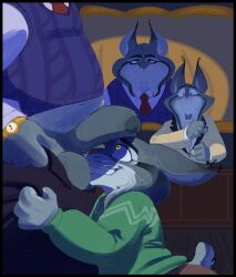 absurd_res anthro balls biped blue_eyes clock duo erection felid feline foreskin fur gay genitals glans hi_res humanoid_genitalia humanoid_penis lynx male male/male mammal orange_body orange_fur penis pink_nose pupils side_view sushiamazing teeth watch whiskers wristwatch yellow_eyes