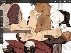 2boys 2d_(artwork) academy anal anal_sex arcane arcane_jayce arcane_viktor arched_back arms ass ass_focus beard beard_stubble before_sex bigger_male brown_hair bushing chair chair_position chair_sex circumcised clothed_sex cock cock_on_butt color colored dark-skinned_male dark_hair dark_skin desk desk_sex disabled_male fucking fucking_good_and_hard fully_clothed gay gay_male gay_sex gloves hairy_chest hand_on_ass hand_on_hip hand_on_thigh hands holding holding_ass holding_waist hugging jayce jayce_talis jayvik kissing kissing_leg kissing_thigh lap_sex latino latino_male league_of_legends light-skinned_male light_skin loving_it loving_sex male male/male male_focus male_only masturbating_other masturbation mintothesoul moaning moaning_in_pleasure muscular muscular_male naked naked_male nipples no_penetration nude nude_male pale-skinned_male pale_skin pants pants_down partially_clothed praise pre_sex romantic romantic_couple romantic_sex school school_uniform sex sitting sitting_on_chair sitting_on_lap sitting_on_penis sitting_on_person size_difference skinny_male smaller_male teasing thrusting vest viktor_(league_of_legends) white_background work_in_progress yaoi