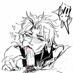 animated ashva blood blowjob cheek_bulge dio_brando gif jojo's_bizarre_adventure stardust_crusaders yaoi