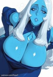 ai_generated alternate_version_at_source big_breasts big_thighs blue_body blue_diamond_(steven_universe) blue_skin dress female female_only gem gem_(species) huge_ass huge_breasts huge_butt hypet leaning_forward mature mature_female milf shiny shiny_skin steven_universe tagme thick thick_ass thick_hips thick_legs thick_lips thick_thighs thighs voluptuous_female wet white_background white_hair wide_hips