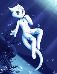 1girls 2020 absurd_res anthro aurawing blue_body blue_eyes blue_skin female female_only flat_chested hi_res kemono long_tail looking_at_viewer mammal navel nipples nude pussy sea small_ass small_breasts smile solo underwater water wet young