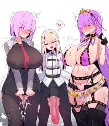 1futa 2girls after_sex after_vaginal bb_(fate) bb_(swimsuit_mooncancer) bb_(swimsuit_mooncancer)_(second_ascension)_(fate) big_breasts bikini blonde_hair blush bottomless breasts clothing cock cum cum_in_pussy curvaceous curvy curvy_figure dick fate/grand_order fate/stay_night fate_(series) futa_on_female futa_with_female futanari huge_breasts huge_cock illyasviel_von_einzbern imkay_3 implied_sex intersex intersex/female large_breasts larger_female long_hair mash_kyrielight nipple_bulge nipples_visible_through_clothing penis pink_hair purple_hair red_eyes ripped_clothing short_hair size_difference small_but_hung small_dom_big_sub smaller_futa straight_hair sweat swimsuit thick thick_hips thick_legs thick_penis thick_thighs thighs voluptuous voluptuous_female white_hair