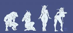 2019 anthro anthro_to_humanoid anus ass balls big_breasts big_butt blizzard_entertainment braided_hair breast_growth breasts canid canine crouching elf female gender_transformation genitals hair hand_on_butt humanoid humanoid_pointy_ears male mammal monochrome mtf_transformation night_elf nude penis punkchops pussy simple_background smile solo standing transformation video_games warcraft were werecanid werecanine worgen world_of_warcraft wycron_(thegreatshifterlewdicusmaximus)