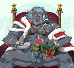 anthro bara erection krampus_(tokyo_afterschool_summoners) male male_only muscles penis snowjune snowjune0426 tokyo_afterschool_summoners