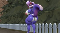 2018 3d animal_ears animal_humanoid anthro anthro_only backwards big_ass big_breasts breasts butt butt_crack day female female_only fence fifi_la_fume forest furry furry_ass furry_breasts furry_ears furry_only furry_tail half-closed_eyes huge_breasts kennythebobcat looking_back mammal mammal_humanoid naked nature no_humans nude nude_female pink_nose purple_fur purple_hair sfm skunk smile smiley_face smiling tiny_toon_adventures warner_brothers