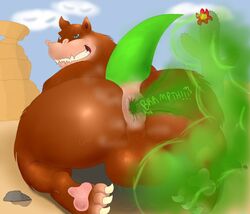 ! 2019 activision all_fours anthro anus ass balls barefoot big_balls big_butt blue_eyes bodily_fluids brown_balls brown_body brown_fur butt cactus canid canine canis claws cloud crash_(series) crash_bandicoot_(series) crocodile crocodilian crocodylid desert dingo dingodile english_text fangs fart flower fur genitals green_body green_skin grenyena huge_butt hybrid looking_at_viewer looking_back male male_only mammal musk naughty_dog nude on_ground outside pawpads paws pink_body pink_paws pink_skin plant presenting presenting_anus presenting_hindquarters puffy_anus reptile rock scalie sharp_claws sharp_teeth smile solo sony_corporation sony_interactive_entertainment spread_butt spreading sweat tan_body tan_skin teeth text thick_thighs toe_claws video_games