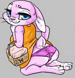 anthro ass buny cameltoe dress panties picnic pink psakorn_tnoi rabbit underwear upskirt