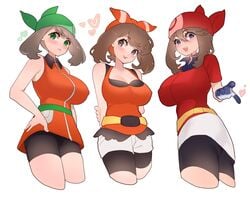 big_breasts clothed_female female female_only fully_clothed horny may_(pokemon) may_(pokemon_emerald) may_(pokemon_oras) may_(pokemon_rs) nipples nipples_visible_through_clothing pokemon pokemon_oras pokemon_rse short_hair sumisumii tagme