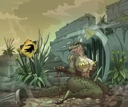 crocodile detailed_background emitting_cum gender_transformation huge_pussy lunate mtf_transformation post_transformation snapper species_transformation swamp transformation