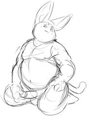 anthro balls belly boner champa domestic_cat dragon_ball dragon_ball_super erection felid feline felis genitals hi_res humanoid_penis k1ngl30n male male_only mammal monochrome nude overweight overweight_male penis sketch solo solo_male