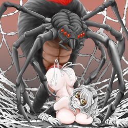 arachnid ass_up big_ass big_breasts black_cat_(marvel) blue_eyes bondage cb350four commission cum cum_in_ass cum_on_ass cum_on_face cum_on_hair doggy_style felicia_hardy gag gagged grabbing half-dressed helpless marvel mask nekomimi rape spider spider-man_(series) spider_web tied_up top-down_bottom-up white_hair