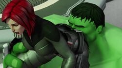 3d animated ass avengers black_widow_(marvel) bob_cut female hulk hulk_(series) kishi male/female marvel marvel_comics natasha_romanoff no_sound red_hair tagme video