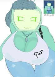 1girls big_breasts breasts builderman582 cleavage clothed forsaken_(roblox) green_body hat reference_image roblox roblox_game robloxian stylish_veeronica tagme thick_thighs thighs tv tv_head veeronica
