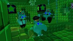 3girls aquaphilia asphyxiation blue_blush disassembly_drone drone drowned drowning female female_only glowing glowing_eyes glowing_nipples idiottheartist j_(murder_drones) mine-imator murder_drones n_(murder_drones) nude_female robot robot_girl rolling_eyes rule_63 v_(murder_drones)