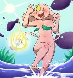 1girls alien ani_(mistersaturn123) barefoot breasts convenient_censoring female mistersaturn123 nude tagme water
