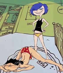 1boy 1girls ai_assisted ai_generated animated blue_hair bulge dominant_female ed_edd_n_eddy edd female femdom foot_on_ass light-skinned_female light-skinned_male light_skin longer_than_30_seconds male marie_kanker petite polka_dot_bikini polka_dot_panties polka_dot_swimsuit speedo stepped_on straight submissive_male tagme undieboi22 video