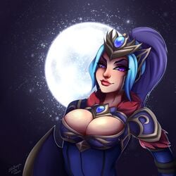 1girls breasts dota_2 female female hair large_breasts luna_(dota) moon purple_eyes satanya