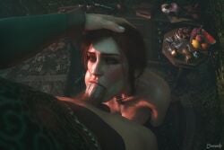 3d big_penis blowjob breasts cd_projekt_red ceeeeekc deepthroat fellatio female freckles head_grab light-skinned_female light-skinned_male looking_at_partner male mascara necklace oral oral_sex penis red_hair sucking_penis testicles the_witcher_(series) the_witcher_3:_wild_hunt triss_merigold