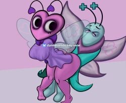 artist_upload big_ass big_breasts brother brother_and_sister butterfly_wings dandy's_world dandys_world flutter_(dandy's_world) flyte_(dandy's_world) incest incest_(lore) pink_skin pinkbluensfw short_dress sister taboo turquoise_skin