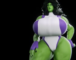 1girls 3d 3d_(artwork) big_breasts black_hair endlessillusion female female_only fingerless_gloves giant_breasts gigantic_breasts green_skin huge_breasts hulk_(series) leotard marvel marvel_comics muscles muscular muscular_female naughty_face seductive seductive_smile she-hulk smile solo thick_thighs thighs voluptuous voluptuous_female wide_hips