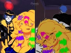 1boy 1girls 2026 2d 2d_(artwork) 2d_artwork 2koma 4:3 after_sex before_and_after before_sex black_gloves blonde-haired_female blonde_female blonde_hair blue_hair blue_hair_male blush blush_lines breasts cleavage clothed clothed_female clothed_male clothing color colored forsaken_(roblox) green_strand_of_hair guest_(roblox) guest_1337_(forsaken) implied_sex laying_on_bed messy_hair multicolored_hair myiiwnetta noob_(forsaken) noob_(roblox) pale-skinned_male pale_skin peace_sign pink_strand_of_hair purple_strand_of_hair putting_clothes_on roblox roblox_game robloxian scene scene_(fashion) scene_fashion scene_hair scene_haircut scene_noob scenecore thumbs_up watermark white_eyes yellow_body yellow_fur yellow_hair yellow_hair_female yellow_skin yellow_skinned_female