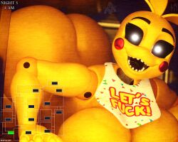 3d big_ass big_breasts camera_view five_nights_at_freddy's five_nights_at_freddy's_2 fnaf2_location masteryorg0 solo toy_chica_(fnaf) voluptuous_female