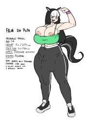 1futa 2026 2d 2d_(artwork) 2d_artwork animal_ears animal_genitalia animal_humanoid animal_penis areola areola_slip areolae areolae_slip athletic athletic_futa bangs bare_shoulders belly belly_button big_breasts big_hips black_hair blunt_bangs breasts_bigger_than_head bulge bulge_through_clothing character character_name character_profile character_sheet child_bearing_hips clothed clothing collarbone commentary curvaceous curvaceous_figure curvy curvy_body curvy_figure curvy_hips dickgirl english english_commentary english_text equid equine equine_genitalia equine_penis erect_penis erection erection_under_clothes erection_under_clothing filia_da_puta_(picote) fit fit_futa full_body fully_clothed futa_only futanari green_eyes gym_clothes gym_uniform hi_res highres horse_ears horse_girl horse_penis horse_tail horsecock horsecock_futa horsecock_futanari horsecock_on_humanoid hourglass_figure huge_breasts huge_hips intersex intersex_only large_breasts large_hips long_hair navel nipple_slip nipples original original_character picote slim slim_waist solo solo_futa sports_bra stomach straight_hair sweat_pants sweatpants text thick thick_hips thick_legs thick_penis thick_thighs thighs voluptuous voluptuous_futa waist white_background white_hair wide_hips workout workout_clothes