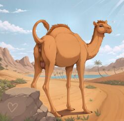 1girls 2025 ai_generated animal_genitalia animal_pussy anus ass bedroom_eyes blue_eyes blue_sky boulder brown_body brown_fur camel camelid camelid_pussy chromaxl_mix_(model) cloud day desert detailed_background director_name dromedary female female_feral female_only feral feral_(midria) full-length_portrait funny fur genitals heart hi_res long_neck looking_at_viewer looking_back mammal narrowed_eyes nipples oasis outside palm_tree plant portrait presenting presenting_pussy pussy quadruped question_mark raised_tail rear_view rock sand seductive side_view sky solo solo_female solo_feral standing tagme teats terraraptor three-quarter_view tree udders water world_of_midria zoophilia