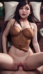 1boy 1girls 3d ai_assisted ai_generated animated athletic_female bottomless bouncing_breasts brown_hair cock cum cum_on_body cum_on_breasts cum_outside cumshot dick female final_fantasy final_fantasy_vii_remake fit_female light-skinned_female light-skinned_male light_skin long_hair longer_than_10_seconds looking_at_viewer male_penetrating male_penetrating_female male_pov missionary missionary_position missionary_sex penis pov pull_out pussy pussy_lips realistic red_eyes sex shorter_than_30_seconds synthpixel tagme tifa_lockhart uncensored vaginal_penetration vaginal_sex video watermark