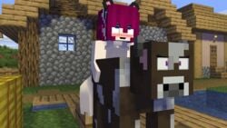 3d anal animal blue_eyes bovine cow cow_(minecraft) femboy minecraft nude outside public purple_eyes purple_hair somefemboi_(artist) tagme zoophilia