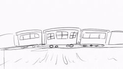 1girls 2d accidental_exposure animated bouncing_breasts breast_slip breasts breasts_out coolerinker dress explosion huge_breasts inker_comics inkershike large_areolae large_breasts mona_(inker_comics) nipple_slip oblivious oc sketch train unaware wardrobe_malfunction