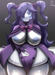 @_@ breasts goth goth_mommy gothic hair_over_one_eye huge_breasts nipples pale_skin plump ruko_sizuoka rukosizuoka twintails virtual_youtuber white_skin