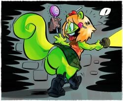 ! 1boy 2026 anthro anthro_on_anthro anthro_only ashley_graham_(cosplay) ass ass_focus background big_ass big_butt blonde_hair boots bottom_heavy buckteeth butt_crack butt_focus candy candy_apple clothed clothed_male clothes clothing color colored cosplay digital_drawing_(artwork) digital_media_(artwork) fat_ass fat_butt flashlight furry furry_male furry_only green_eyes green_fur happy_tree_friends hi_res high_resolution highres lollipop looking_back male male_only mammal mondo_media nondelismell nutty_(htf) panties resident_evil resident_evil_4 rodent round_ass round_butt sciurid short_hair skirt sleeveless sleeveless_shirt solo solo_focus solo_male squirrel squirrel_ears squirrel_tail teapot_(body_type) thick thick_ass tongue tongue_out tree_squirrel underwear walking wide_hips
