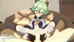 3d aether_(genshin_impact) foot_fetish footjob genshin_impact orangedonut33 sucrose_(genshin_impact) tagme video
