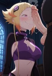 absurd_res after_fellatio after_oral after_sex ai_generated armpit armpits bed bedroom big_breasts big_penis blush bra bra_pull capella_emerada_lugunica cum cum_drip cum_dripping cum_dripping_from_penis cum_in_hair cum_in_mouth cum_on_body cum_on_breasts gloves hentai hi_res high_resolution highres horny huge_balls huge_breasts huge_cock huge_testicles lines looking_at_another looking_at_penis looking_up low-angle_view medium_breasts medium_hair mesugaki motion_blur motion_lines navel necktie night nose_blush panties panties_aside penis penis_awe penis_on_face petite petite_body pink_hair purple_bra red_eyes rubber sawahebi short_hair smile smirk smug steam steaming_body steamy_breath sweat sweatdrop sweating sweaty sweaty_body thick_thighs thighhighs thighs tight_clothing topless topwear upper_body voluptuous voluptuous_body voluptuous_female wavy_mouth yellow_hair