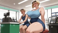 ai_generated annoyed annoyed_expression annoyed_female bigger_female bitchy blonde-haired_female blonde-haired_male blonde_female blonde_hair blonde_male blue_eyes blue_eyes_female blue_eyes_male clothed clothed_female clothed_male female freckles freckles_on_face giantess gtsdimensionjumper height_difference karen larger_female light-skinned_female light-skinned_male light_skin male mean mean_look mini_giantess scared scared_expression scared_male size_difference