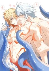2boys cecaelia fantasy gay half-human honkai:_star_rail male merfolk merman muscular muscular_male mydei_(honkai:_star_rail) octopus_boy phaidei_(honkai:_star_rail) phainon_(honkai:_star_rail) yaoi