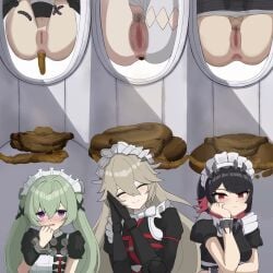 2d 3girls alexandrina_sebastiane animated bare_ass big_ass black_hair candid comparison corin_wickes ellen_joe exposed_ass exposed_pussy gray_hair green_hair hidden_camera longer_than_3_minutes longer_than_one_minute maid oreonz poop pooping_in_toilet pubic_hair public_toilet recording scat sound squatting stalking tagme victoria_housekeeping video voyeur voyeur_pov voyeurism zenless_zone_zero