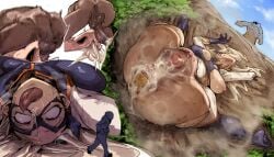 1boy 1girls 2d 2d_(artwork) absurd_res after_sex ahe_gao ass_balls bad_end blank_eyes blonde_hair body bodysuit boku_no_hero_academia close clothed color color_illustration conjugal_slavery cum cum_in_nose cum_in_pussy cum_inside cum_overflow cumming cumming_inside dark-skinned_male dark_skin defeat defeat_rape defeat_sex defeated defeated_heroine doppel duo fatgum feet_up female fight giant giant_male giant_sex giantess gigantomachia hero_outfit huge_ass illustration k.o. knocked_out long_hair looking_pleasured male masculine mask masked_female mount_lady muscles my_hero_academia nose_fuck nude_male on_ground open_mouth outside pedestrians penis person_in_ass prolapse prolapsed_pussy public rape raped_by_enemy ripped_clothing ryona sexfight superhero superheroine tight tight_clothing tongue tongue_out torn_bodysuit trees unconscious up vaginal_prolapse vaginal_sex vigilante:_my_hero_academia_illegals yuu_takeyama