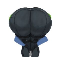 1girl 1girls ass ass_crack ass_focus bending_over bent_over big_butt black_band black_gloves black_legwear butt fat_ass gigantic_ass gigantic_butt gloves heart-shaped_butt hips hoyoverse huge_ass huge_butt lunar_avenger phat_ass plain_background police policewoman pov praise_da_booty_(meme) skin_tight skindentation solo solo_female thick_thighs tight_clothes tight_clothing tight_pants white_background wide_hips zenless_zone_zero zhu_yuan