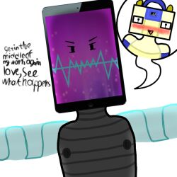 1boy 1boy1girl 1girl 1girls adamation_inc. adamationz animationepic black_nipples blushing comneta_(zsona_creepy) digital_art digital_drawing_(artwork) digital_media digital_media_(artwork) digital_painting_(artwork) ii implied_sex inanimate_insanity inanimate_insanity_(season_2) looking_at_partner looking_at_viewer mepad object_show object_show_community object_shows oc ocxcanon original original_character original_characters osc robot robot_boy robot_girl robot_humanoid screen_face text white_background zsona_creepy(artist)