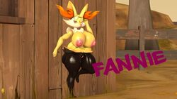 1girls 2018 3d 5_fingers 5_toes alone animal animal_ear animal_ears anthro anthrofied ass big_ears braixen breasts canine day ears english_text eye_contact farm feet female female_only fox fox_ears fox_girl fox_humanoid fox_tail furry furry_only game_freak goggles half-closed_eyes huge_breasts kennythebobcat leg_up looking_at_viewer naked nintendo no_humans nude nude_female orange_eyes original_character pokémon_(species) pokemon pokemon_(species) pokemon_xy red_eyes sfm shiny_skin smile source_filmmaker tail text thick_thighs video_game video_games watermark wide_hips yellow_fur